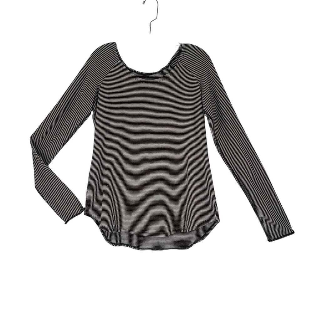 Striped Gray Black Stretch Ballet Tunic Top‎ Medium